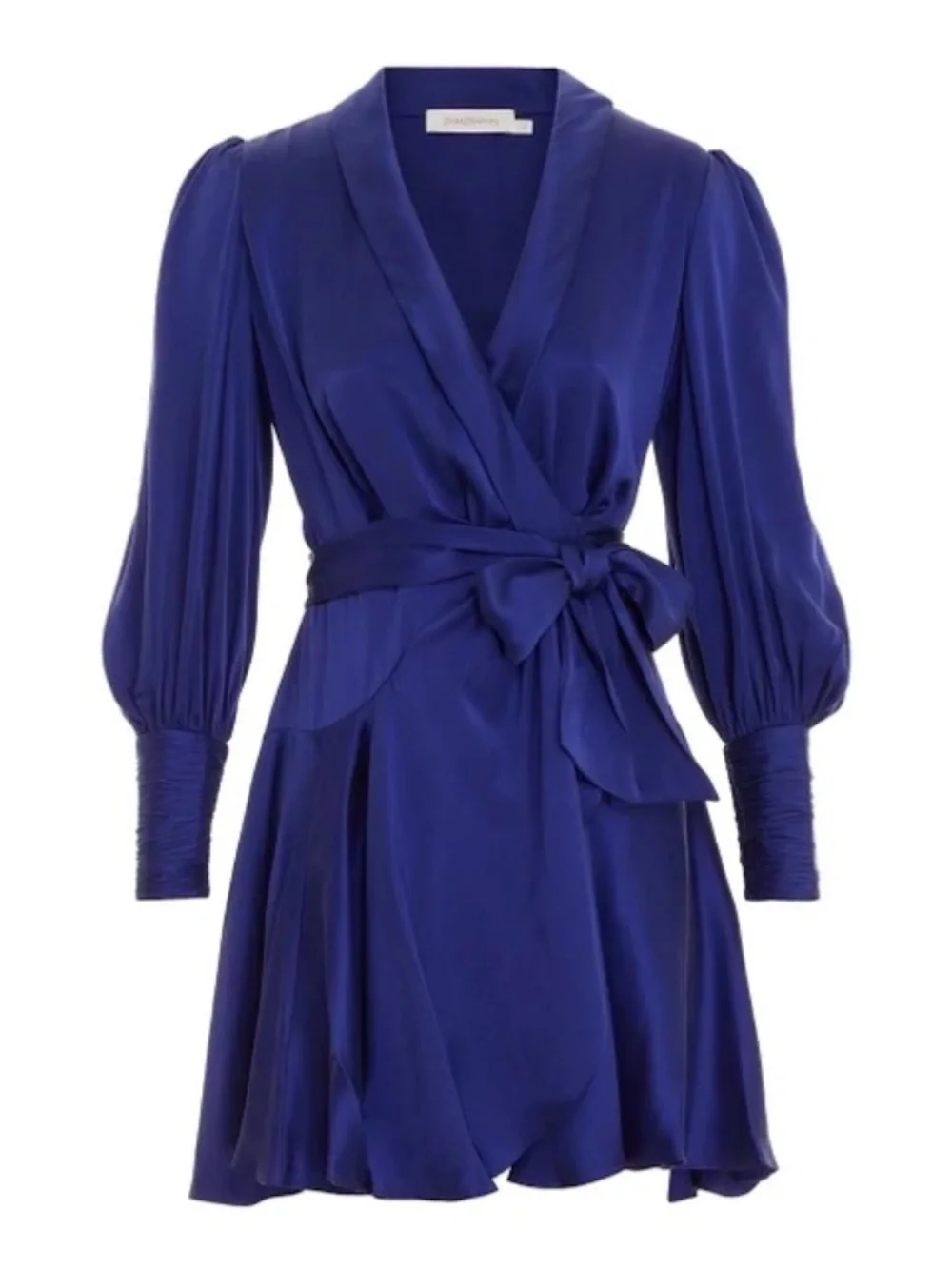 NWT Zimmermann Silk Wrap Mini Dress Lapis Blue Size 4